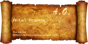 Antal Orgona névjegykártya